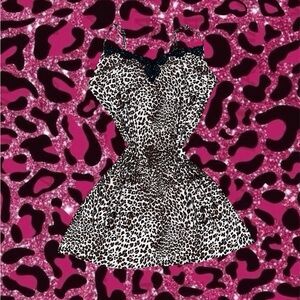 Leopard print lingerie slip